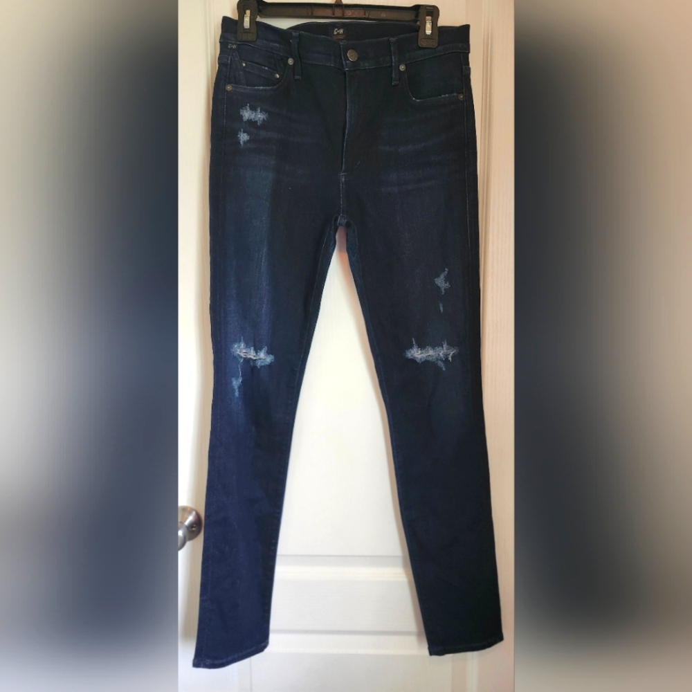 Citizens of Humanity blue distressed high rise skinny jeans Size 30 NWT